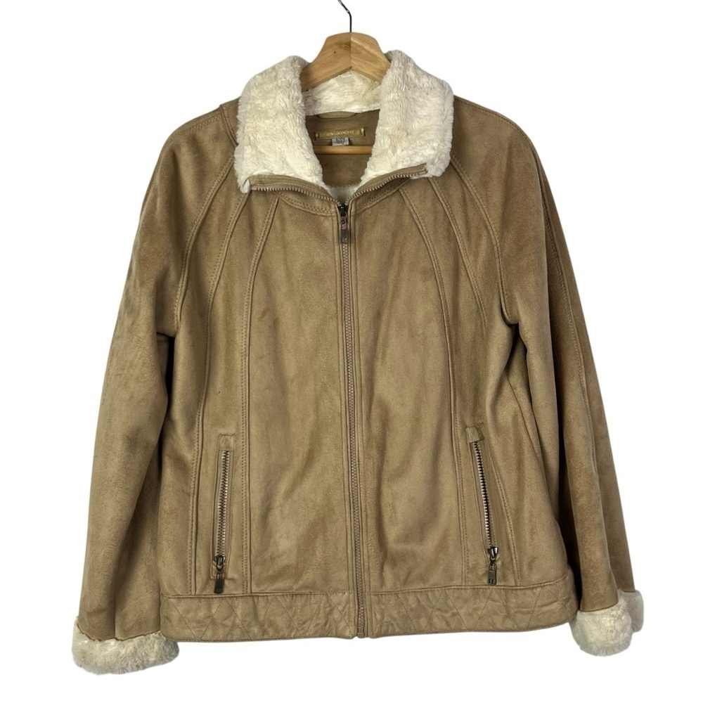 Johnston &‎ Murphy Light Tan Faux Suede Penny Lane Jacket S